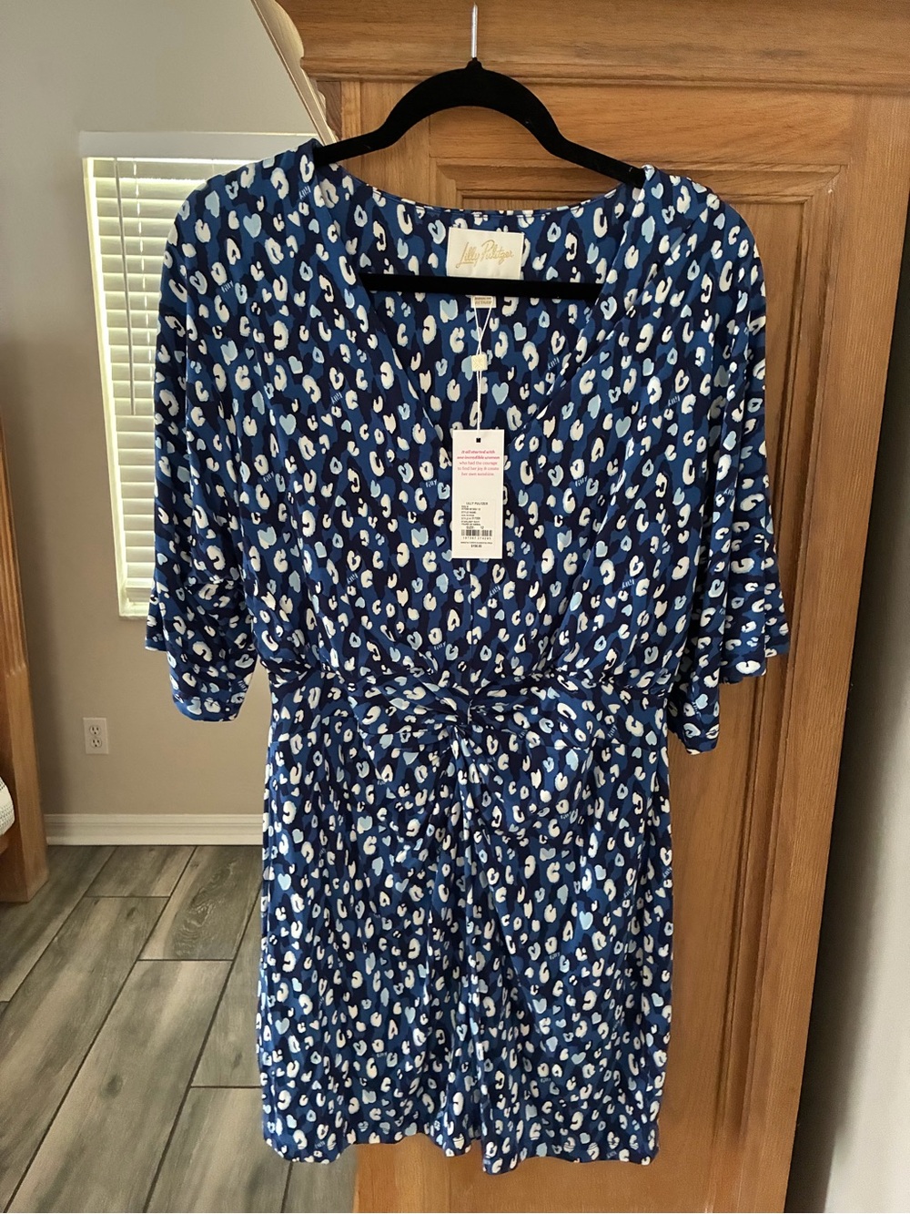 Lilly Pulitzer Blue and White Knot-Front Mini Dress